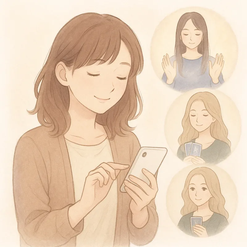 ヒーリングが得意な占い師を選んでいる女性